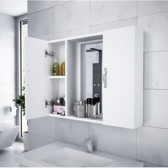 Alesta Life Beyaz Aynalı Banyo Dolabı 