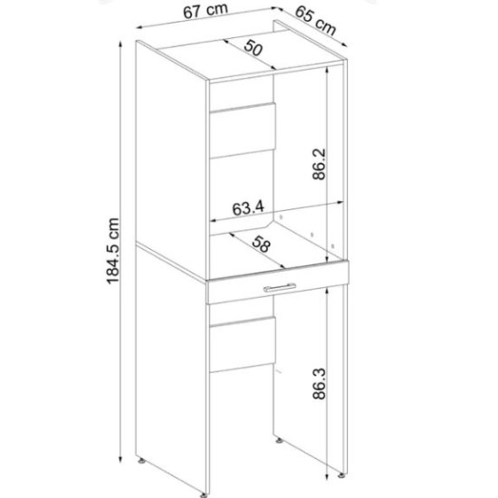 WASHING MACHINE & DRYER CABINET (With Drawers)