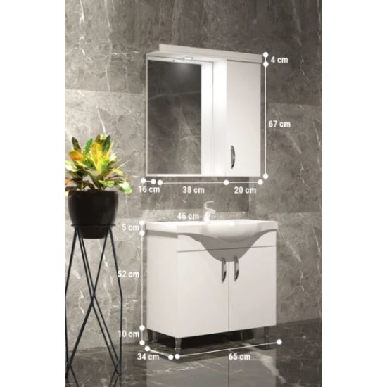 STAR BATHROOM CABINET 65cm MDF 