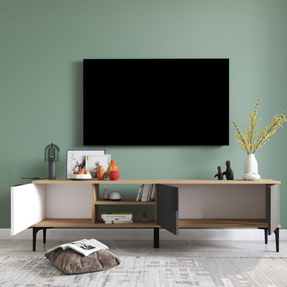 Furniture Style TV Unit, TV Stand with Shelf, 180 Cm TV Unit Cons