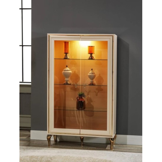 Estella Double-Door Silver Display Cabinet 