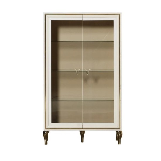Estella Double-Door Silver Display Cabinet